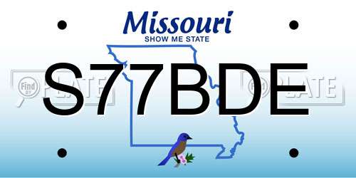 S77BDE Missouri License Plate