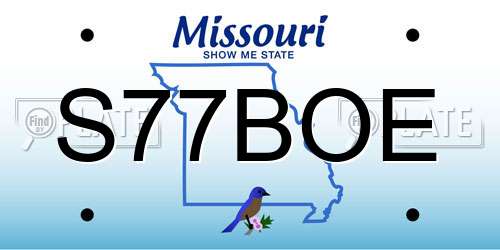 S77BOE Missouri License Plate