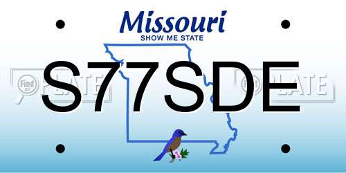S77SDE Missouri License Plate