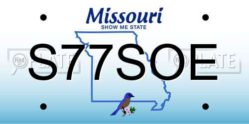 S77SOE Missouri License Plate