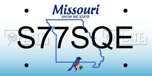 S77SQE Missouri License Plate
