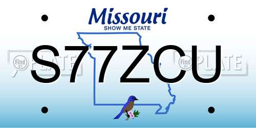 S77ZCU Missouri License Plate