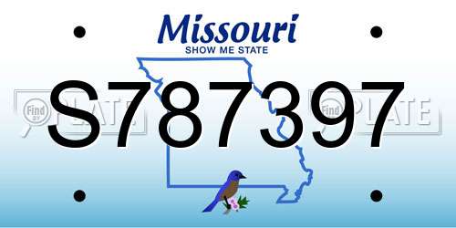 S787397 Missouri License Plate
