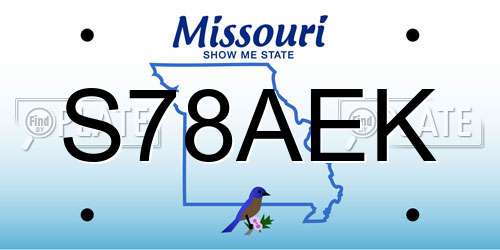 S78AEK Missouri License Plate