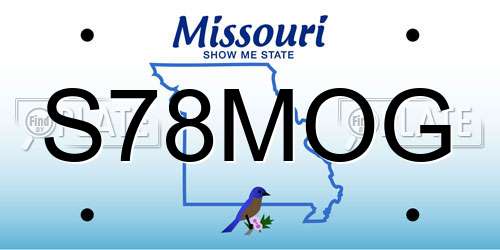 S78MOG Missouri License Plate