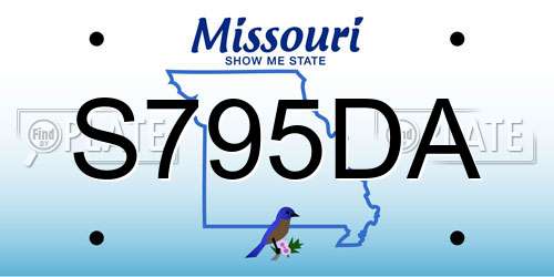 S795DA Missouri License Plate