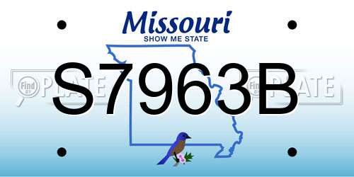 S7963B Missouri License Plate