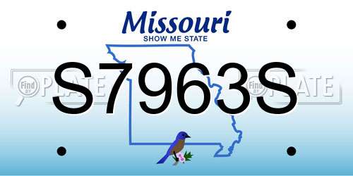 S7963S Missouri License Plate