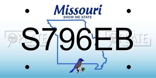 S796EB Missouri License Plate