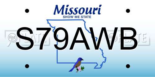 S79AWB Missouri License Plate