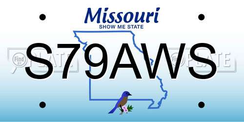S79AWS Missouri License Plate