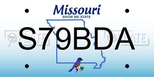 S79BDA Missouri License Plate