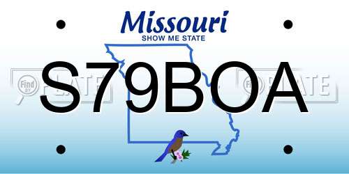 S79BOA Missouri License Plate