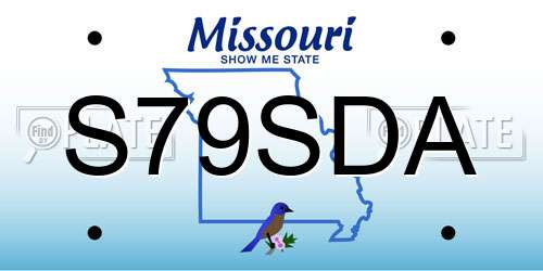 S79SDA Missouri License Plate