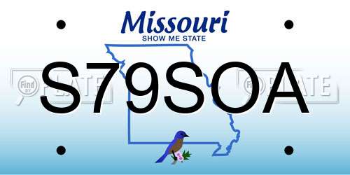 S79SOA Missouri License Plate