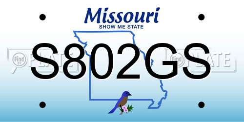 S802GS Missouri License Plate