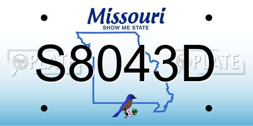 S8043D Missouri License Plate
