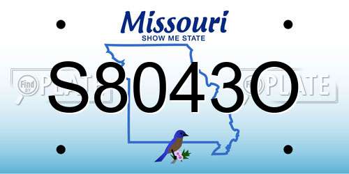 S8043O Missouri License Plate