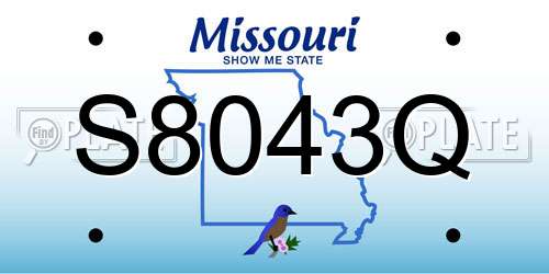 S8043Q Missouri License Plate