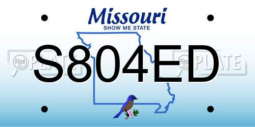 S804ED Missouri License Plate