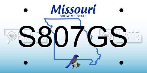 S807GS Missouri License Plate