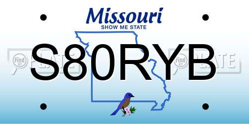 S80RYB Missouri License Plate