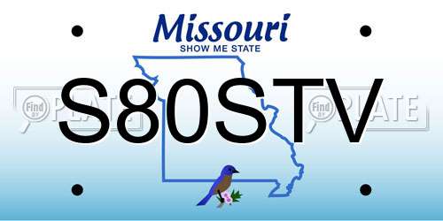 S80STV Missouri License Plate
