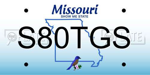 S80TGS Missouri License Plate
