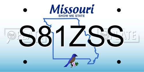 S81ZSS Missouri License Plate
