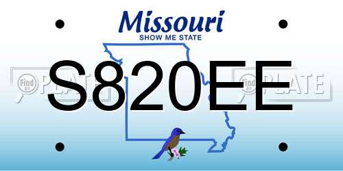 S820EE Missouri License Plate