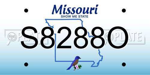 S8288O Missouri License Plate