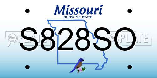 S828SO Missouri License Plate
