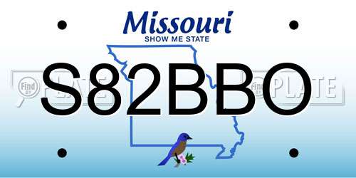 S82BBO Missouri License Plate
