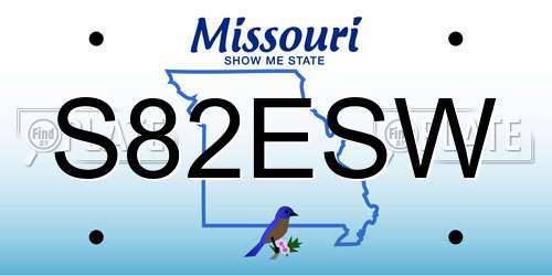 S82ESW Missouri License Plate