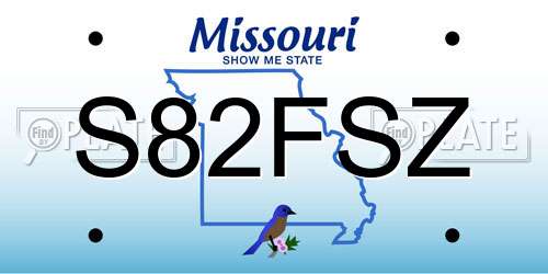 S82FSZ Missouri License Plate