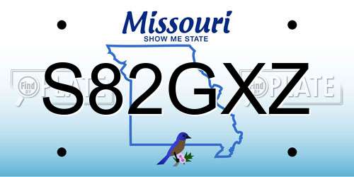 S82GXZ Missouri License Plate