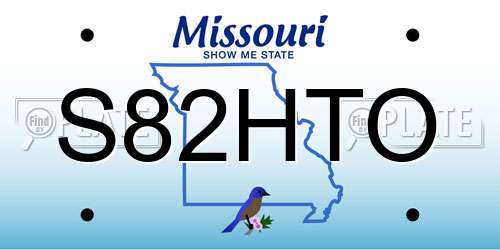S82HTO Missouri License Plate