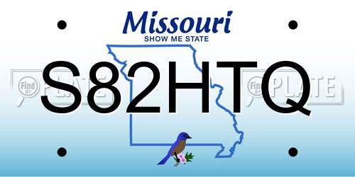 S82HTQ Missouri License Plate
