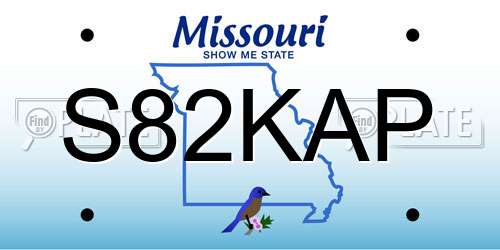 S82KAP Missouri License Plate