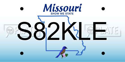 S82KLE Missouri License Plate