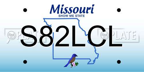 S82LCL Missouri License Plate