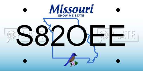 S82OEE Missouri License Plate