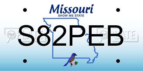 S82PEB Missouri License Plate