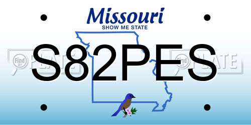 S82PES Missouri License Plate