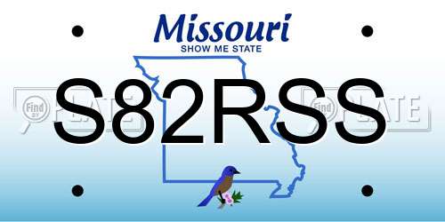 S82RSS Missouri License Plate
