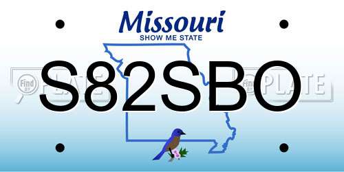 S82SBO Missouri License Plate