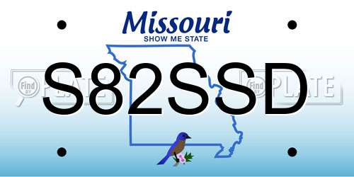 S82SSD Missouri License Plate