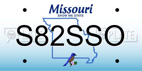 S82SSO Missouri License Plate