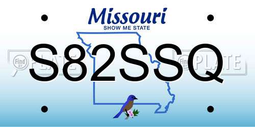 S82SSQ Missouri License Plate