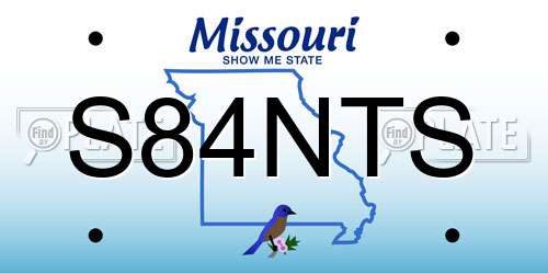 S84NTS Missouri License Plate